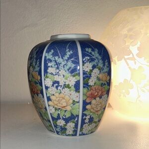 Floral Blue Ceramic Vase